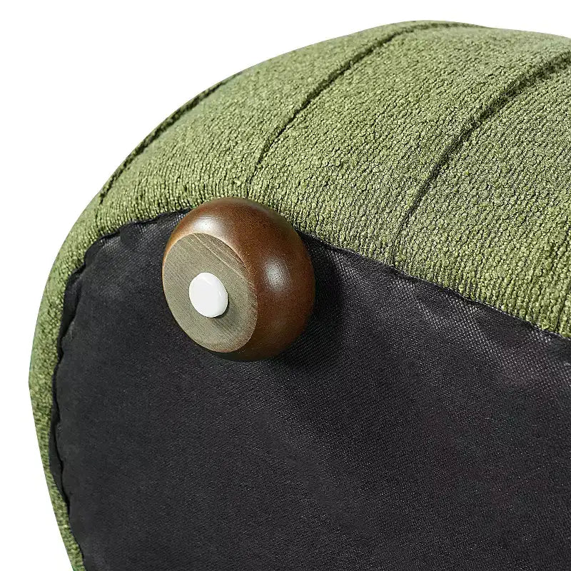 Christopher Knight Home Jyoti Pouf moderne en bois rembourré en bouclette de forme ovale