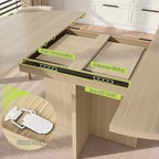 Table à manger extensible élégante, se transforme de ronde à ovale (43,3-59), peut accueillir confortablement 4 à 8 personnes