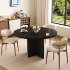 Table à manger extensible élégante, se transforme de ronde à ovale (43,3-59), peut accueillir confortablement 4 à 8 personnes