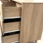 JVNOXK Armoire de Rangement en Rotin à 6 Tiroirs de 150 cm avec Glissières de Tiroir Blanches, Convient aux Chambres, Offre un Espace de Rangement, Naturel