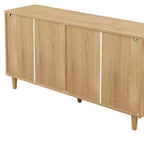 JVNOXK Armoire de Rangement en Rotin à 6 Tiroirs de 150 cm avec Glissières de Tiroir Blanches, Convient aux Chambres, Offre un Espace de Rangement, Naturel
