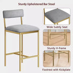 Lot de 4 tabourets de bar modernes – Tabourets de comptoir confortables avec dossier et repose-pieds, siège extra-large, pour îlots de cuisine et salles à manger, montage facile