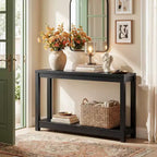 Besiost Table Console de 119 cm avec étagère de rangement, Table d'entrée étroite derrière le canapé
