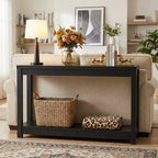Besiost Table Console de 119 cm avec étagère de rangement, Table d'entrée étroite derrière le canapé