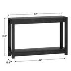 Besiost Table Console de 119 cm avec étagère de rangement, Table d'entrée étroite derrière le canapé