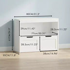 Meuble de rangement multifonctionnel JVNOXK avec 2 tiroirs et étagères ouvertes, offrant un grand espace de rangement, le choix parfait pour votre salon, Blanc