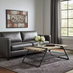 Table basse traîneau avec étagère HomeRoots 47 en métal naturel et gris