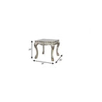 Table d'appoint carrée HomeRoots 24 Vintage Bone White en bois massif et polyrésine