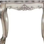 Table d'appoint carrée HomeRoots 24 Vintage Bone White en bois massif et polyrésine