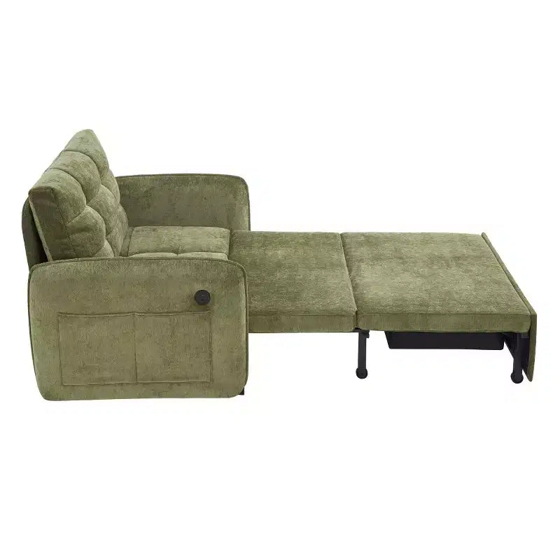 Fauteuil d'appoint moderne avec chaise longue gigogne, fauteuil-lit 3-en-1, lit de canapé simple pour salon, appartement ou bureau-Panipeachy