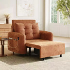 Fauteuil d'appoint moderne avec chaise longue gigogne, fauteuil-lit 3-en-1, lit de canapé simple pour salon, appartement ou bureau-Panipeachy
