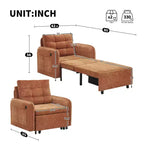 Fauteuil d'appoint moderne avec chaise longue gigogne, fauteuil-lit 3-en-1, lit de canapé simple pour salon, appartement ou bureau-Panipeachy