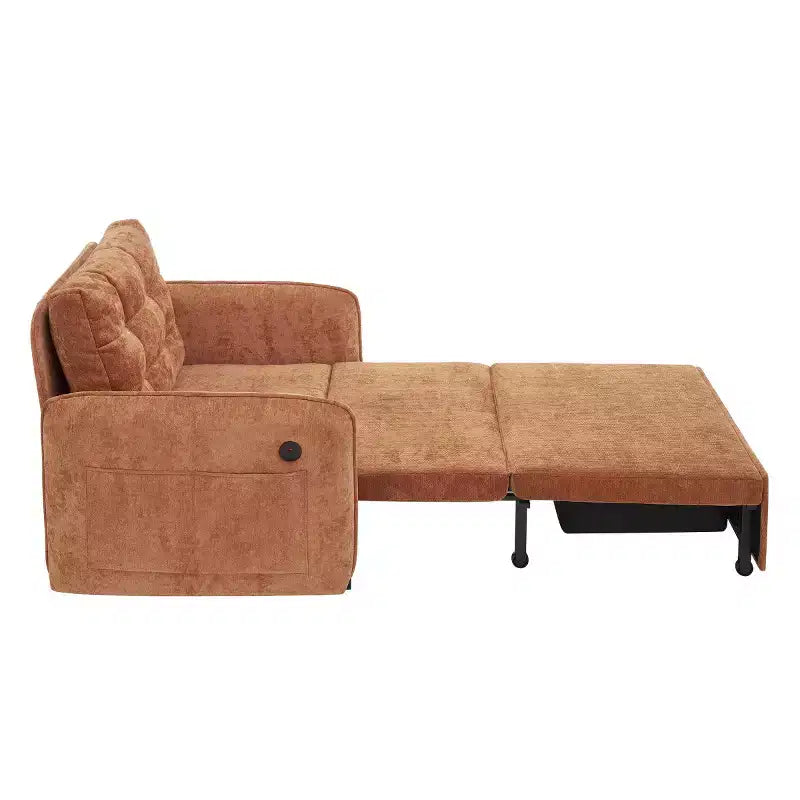Fauteuil d'appoint moderne avec chaise longue gigogne, fauteuil-lit 3-en-1, lit de canapé simple pour salon, appartement ou bureau-Panipeachy