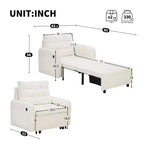 Fauteuil d'appoint moderne avec chaise longue gigogne, fauteuil-lit 3-en-1, lit de canapé simple pour salon, appartement ou bureau-Panipeachy