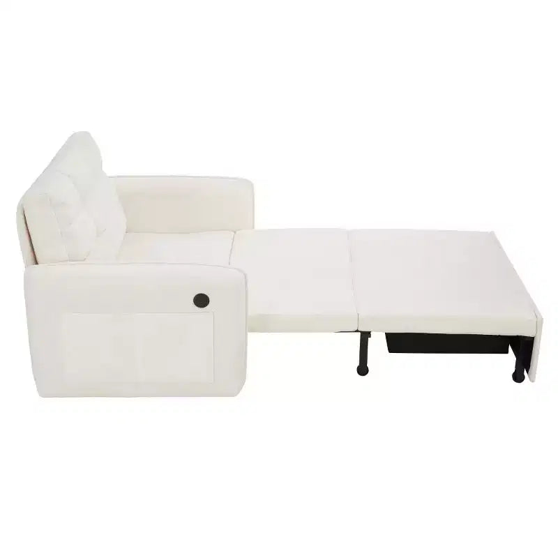 Fauteuil d'appoint moderne avec chaise longue gigogne, fauteuil-lit 3-en-1, lit de canapé simple pour salon, appartement ou bureau-Panipeachy