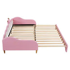 Lit de repos double extensible Whisen, lit de repos princesse moderne rembourré avec tête de lit couronne