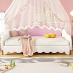 Lit de repos double extensible Whisen, lit de repos princesse moderne rembourré avec tête de lit couronne