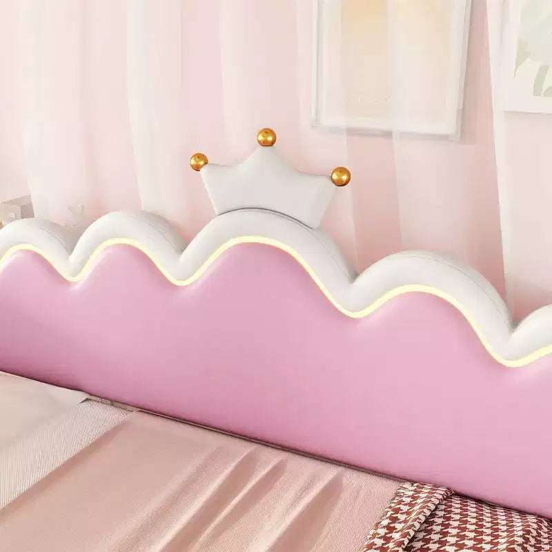 Lit de repos double extensible Whisen, lit de repos princesse moderne rembourré avec tête de lit couronne