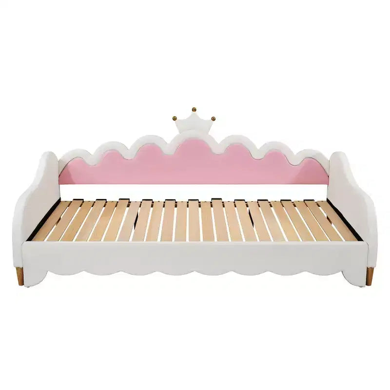 Lit de repos double extensible Whisen, lit de repos princesse moderne rembourré avec tête de lit couronne