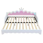 Lit de repos double extensible Whisen, lit de repos princesse moderne rembourré avec tête de lit couronne