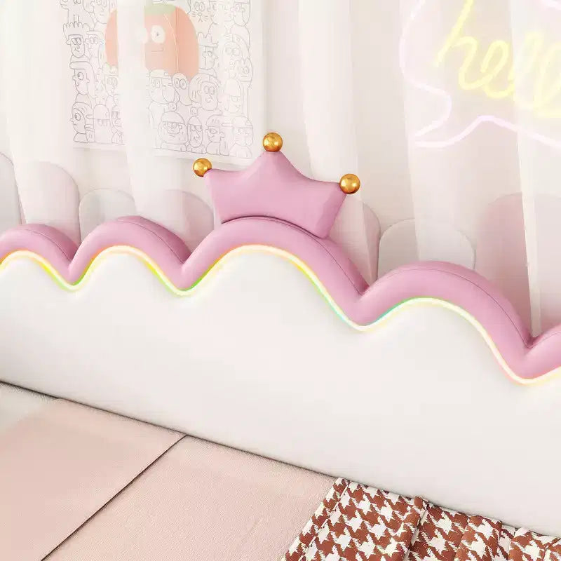 Lit de repos double extensible Whisen, lit de repos princesse moderne rembourré avec tête de lit couronne