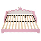Lit de repos double extensible Whisen, lit de repos princesse moderne rembourré avec tête de lit couronne