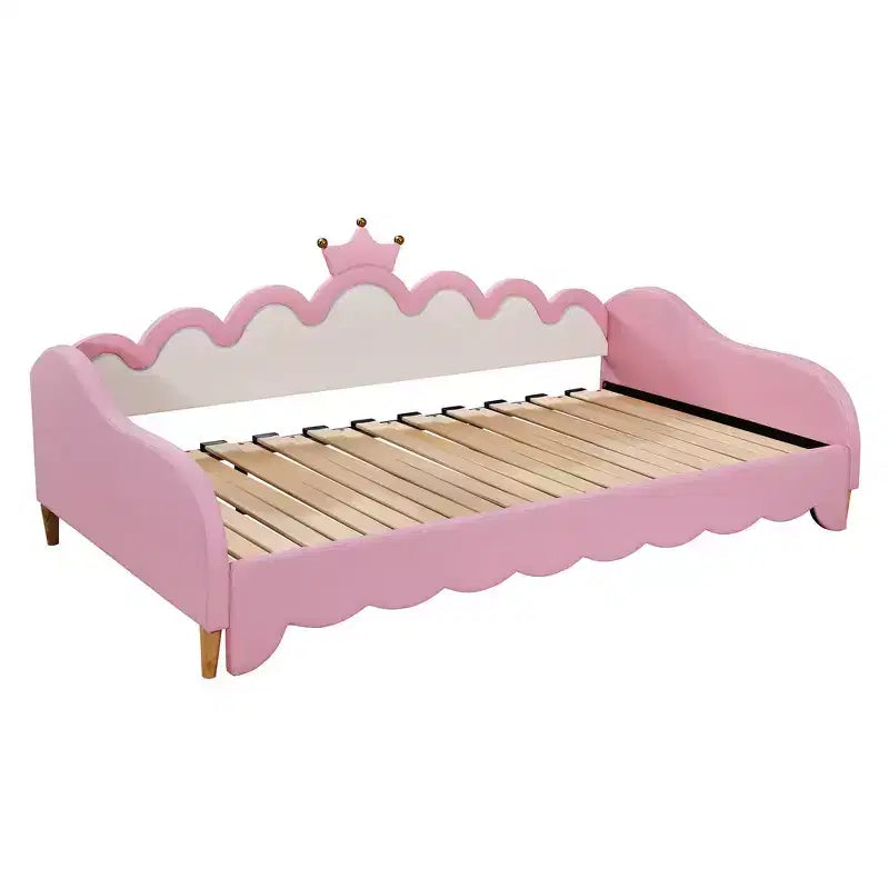 Lit de repos double extensible Whisen, lit de repos princesse moderne rembourré avec tête de lit couronne