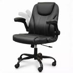 Chaise de bureau ergonomique Pinmoco avec coussin double couche, chaise de jeu avec roulettes et accoudoirs relevables, cuir PU