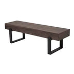 Banc de salle à manger de 59 po en MDF et pieds en métal, usage multiple