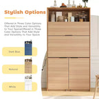 GDFStudio Miguel Garde-manger de cuisine polyvalent avec huche, poste de travail pliable et prise de courant