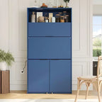 GDFStudio Miguel Garde-manger de cuisine polyvalent avec huche, poste de travail pliable et prise de courant