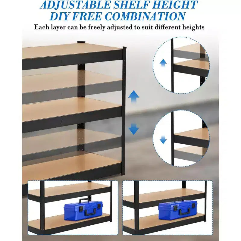 Étagères de garage robustes, étagères de rangement réglables à 3 niveaux, charge de 600 kg, étagères de rangement pour garage, étagère utilitaire en métal
