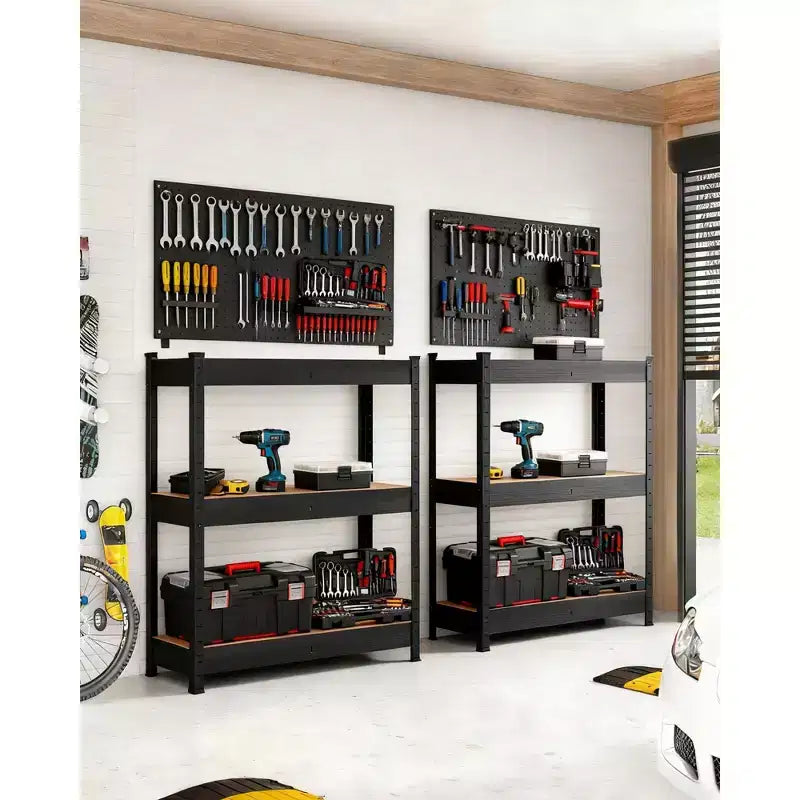 Étagères de garage robustes, étagères de rangement réglables à 3 niveaux, charge de 600 kg, étagères de rangement pour garage, étagère utilitaire en métal