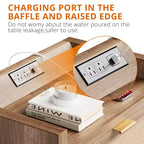 GustoWave Lot de 2 tables de chevet en rotin avec station de charge, tables d'appoint de style bohème avec 2 tiroirs