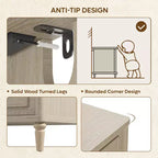Bestier Table de Chevet 3 Tiroirs Style Ferme, Table de Chevet Cannelée Mid-Century avec Prise de Courant pour Chambre à Coucher, Table d'Appoint de Canapé de 45 cm de Large