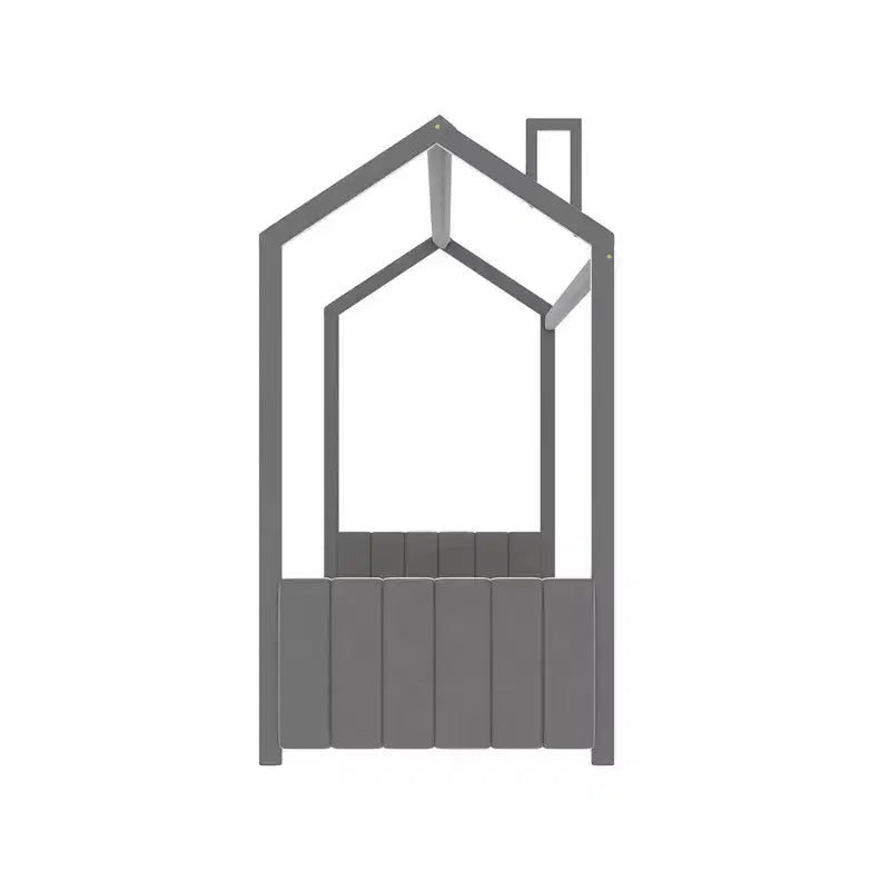 Lit cabane en velours Luxystar pour chambre d'enfant, gris