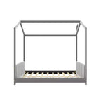 Lit cabane en velours Luxystar pour chambre d'enfant, gris