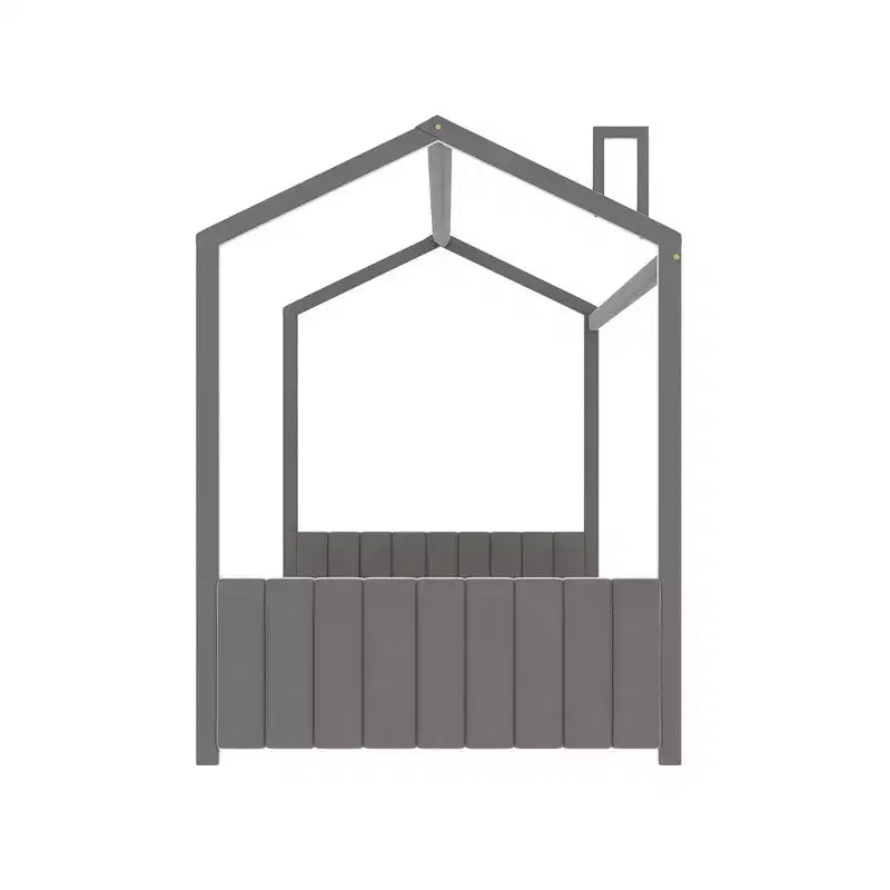 Lit cabane en velours Luxystar pour chambre d'enfant, gris