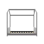 Lit cabane en velours Luxystar pour chambre d'enfant, gris