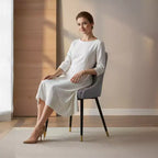 COLAMY Chaise de salle à manger moderne capitonnée Chaise d'appoint de cuisine avec pieds en métal pour la cuisine, la salle à manger ou le café