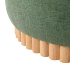 Polibi Pouf de rangement rond avec base cylindrique en bois massif et couvercle réversible