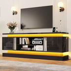 BALHAM TRADE-71 Meuble TV pour téléviseurs de 85/80/75 pouces avec 2 armoires de rangement et deux bandes lumineuses LED