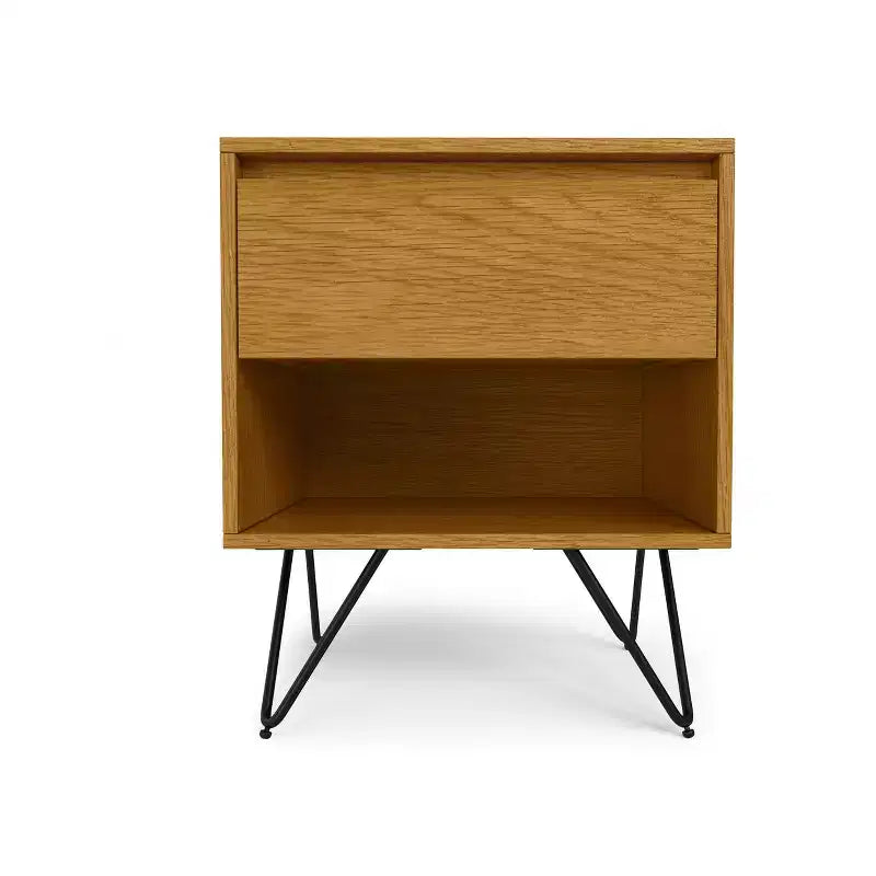 Table de chevet industrielle Moreno de 20 po de large en chêne