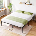 Twin Metal Bed Frame  Heavy Duty Platform with Iron Slats, 800 lbs Capacity, No Box Spring, Under-Bed Storage