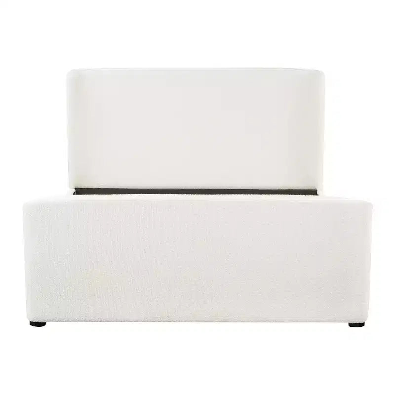 Lit plateforme Christopher Knight Home Lorian en tissu bouclé avec tête et pied de lit rembourrés