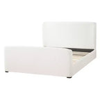 Lit plateforme Christopher Knight Home Lorian en tissu bouclé avec tête et pied de lit rembourrés