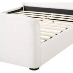 Lit plateforme Christopher Knight Home Lorian en tissu bouclé avec tête et pied de lit rembourrés
