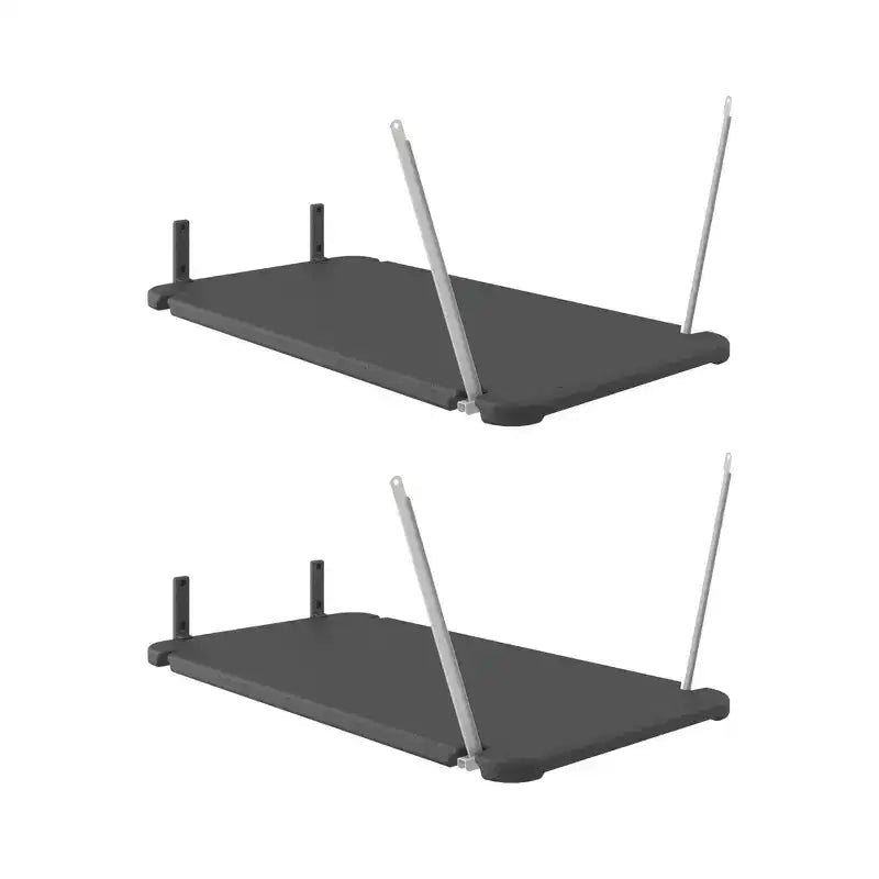 Suncast 2 Pack Vertical Shed Shelf Space Saving Hanging Outdoor Storage, Black