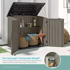Suncast Lot de 4 étagères horizontales de rangement mural extérieur compactes, noires