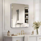 Miroir de salle de bain carré encadré en métal pour le mur